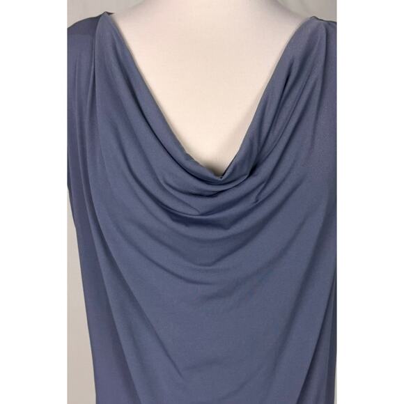Lane Bryant Womens Plus Size Blue Gray Cap Sleeve Drape Neck Top - Picture 2 of 8